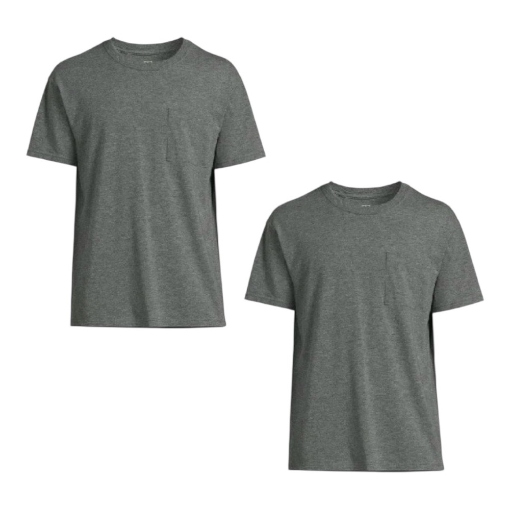 2-Pack Athletic Works Men's Moisture Wicking Tri-Blend Pocket Tees Size S 34-36